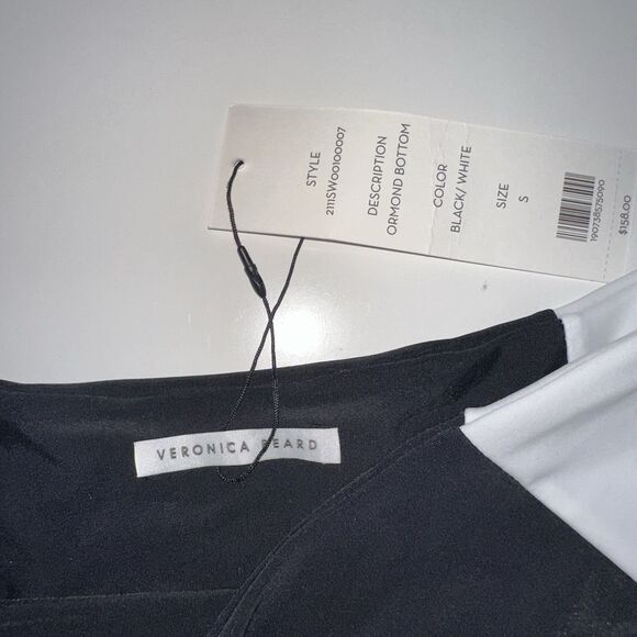 Veronica Beard Black White Ormond Bikini Bottom Swimwear Small Colorblock $158 - Picture 9 of 16